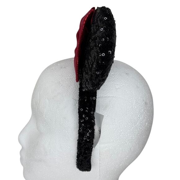 Disney Parks Minnie Mouse Classic Red Bow Black Ears Sequin Headband NWT - Picture 4 of 7